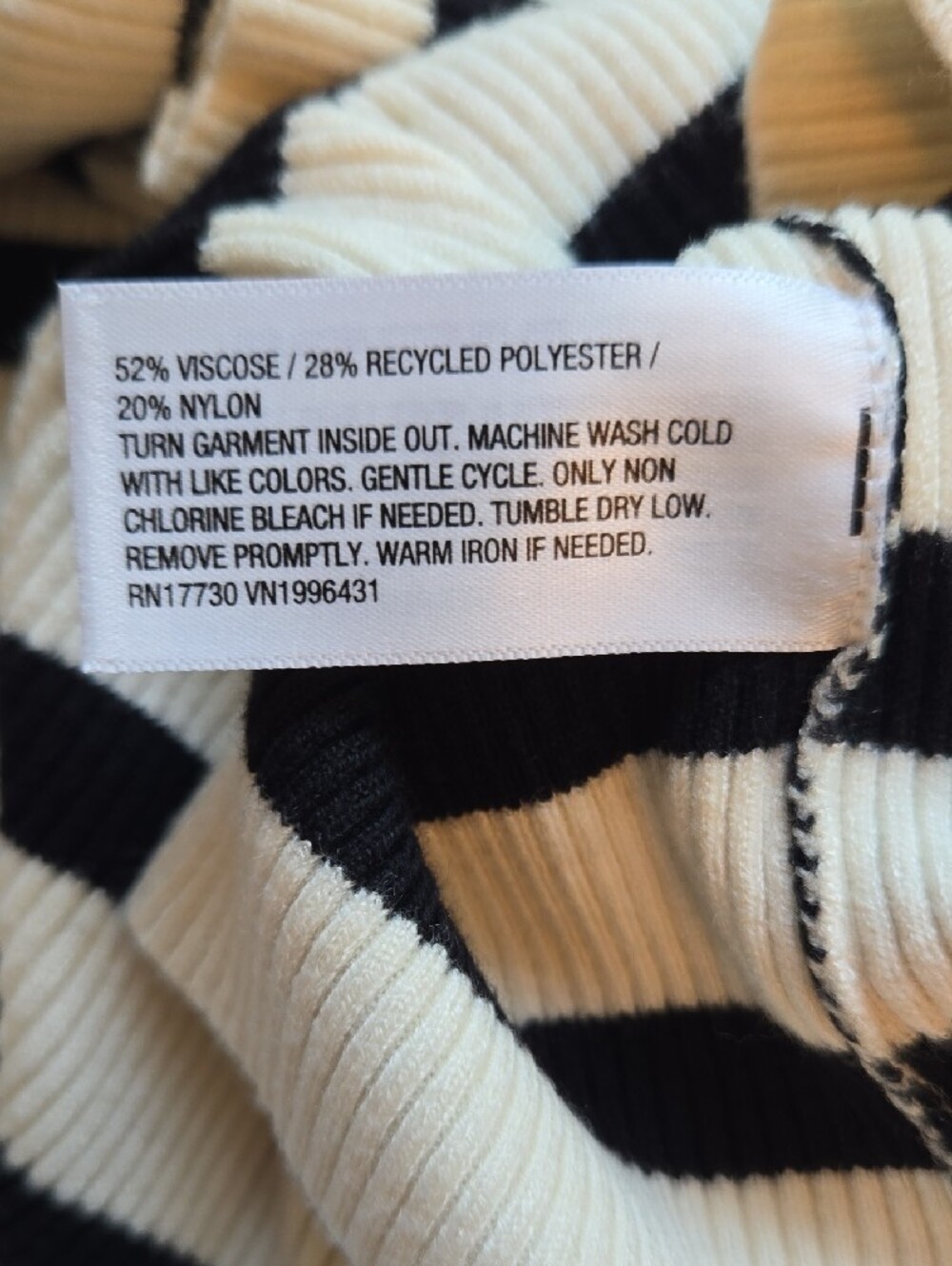 a new day Black & Cream Striped Ribbed Top - Picture 5 of 5